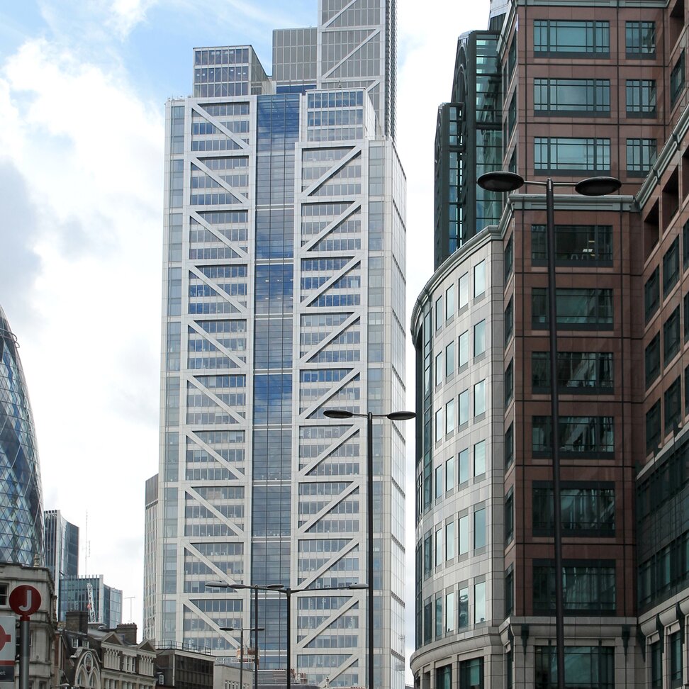 "Heron Tower"; simple stainless steel facade system by POHL Facades