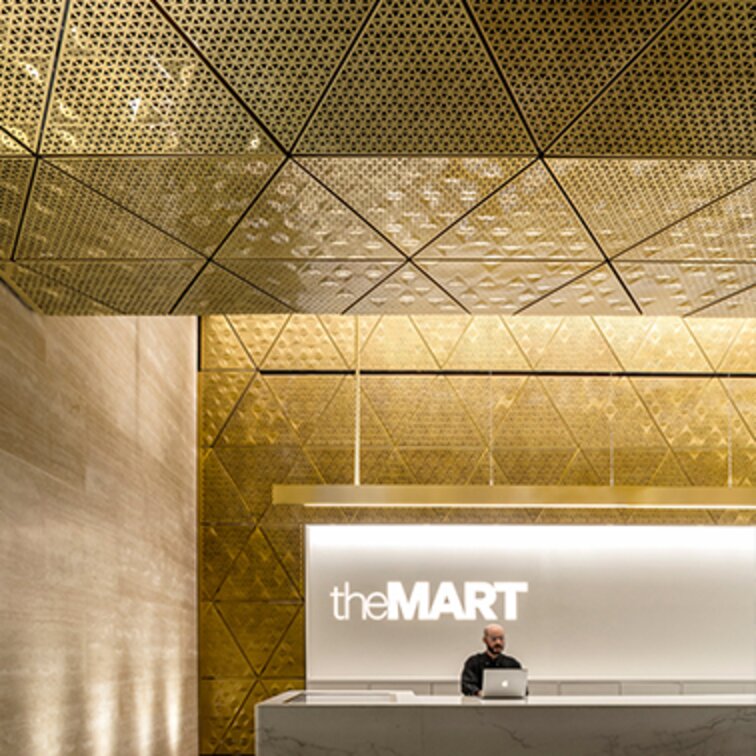 "The Mart" brass facade soffit, Chicago