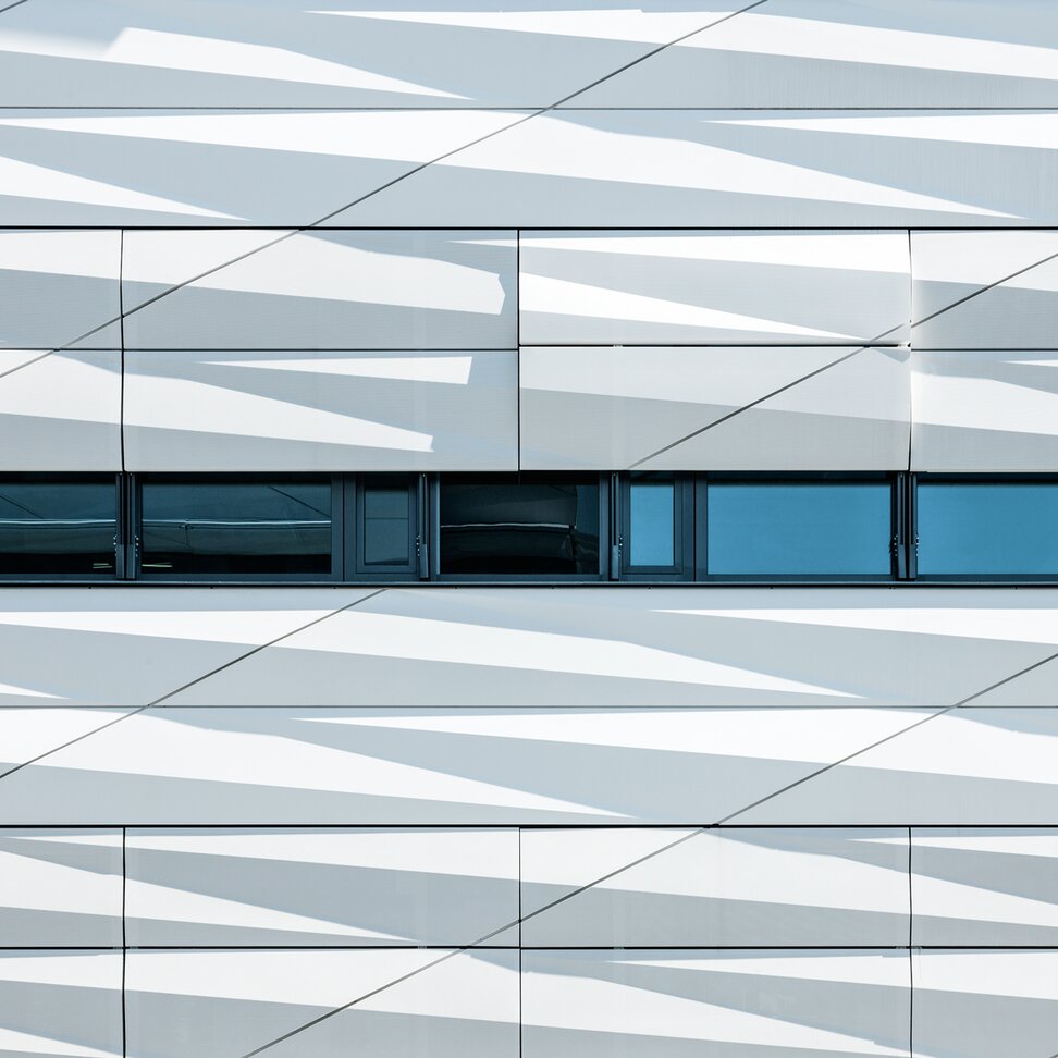"Skylabs S.A.R.L." facade design, aluminium, Heidelberg | © Adrian Schulz Architekturfotografie